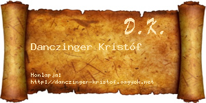 Danczinger Kristóf névjegykártya